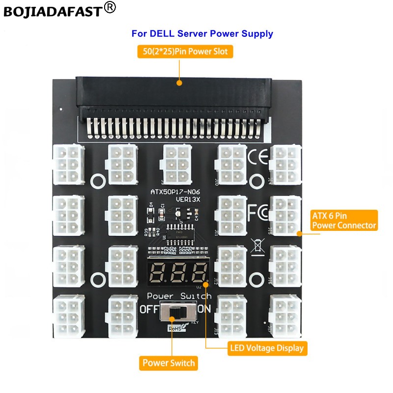 17 * Konektor PCI-E 6Pin Papan - 2400W Server Psu Breakout Board ulasan dan harga